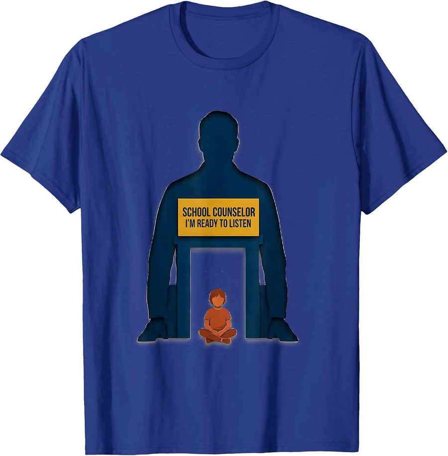 School Counselor I'm Ready To Listen Funny Mental Health T-Shirt - Royal Blue