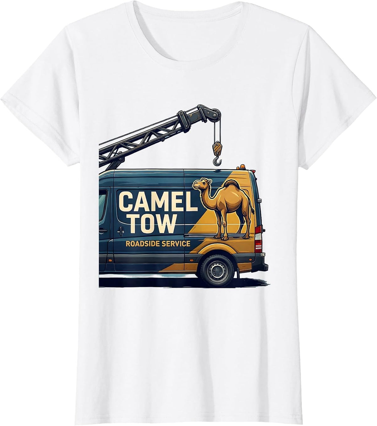 Camel Tow Roadside Service Funny Tow Truck Adult Humor T-Shirt - White