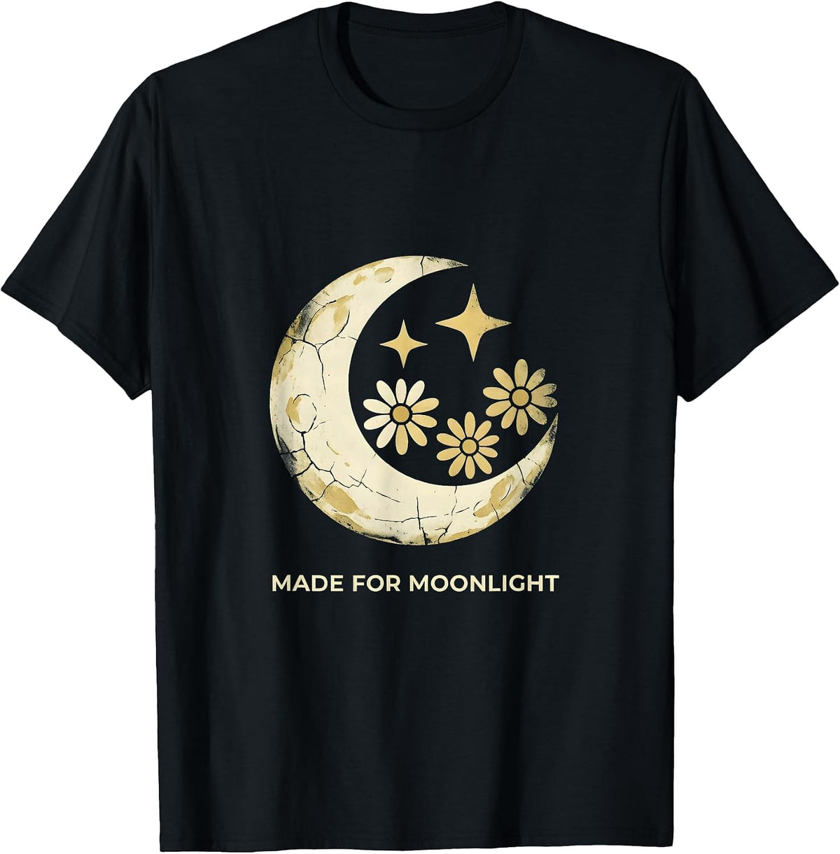 Men's Made For Moonlight Boho Celestial Moon Phase Moon Lover Gift T-Shirt - Black