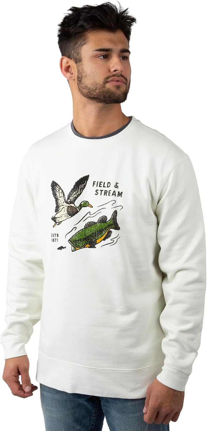 Field & Stream Men's Backstrap Crew Sweatshirt - Mallard\/Bass\/Ivory