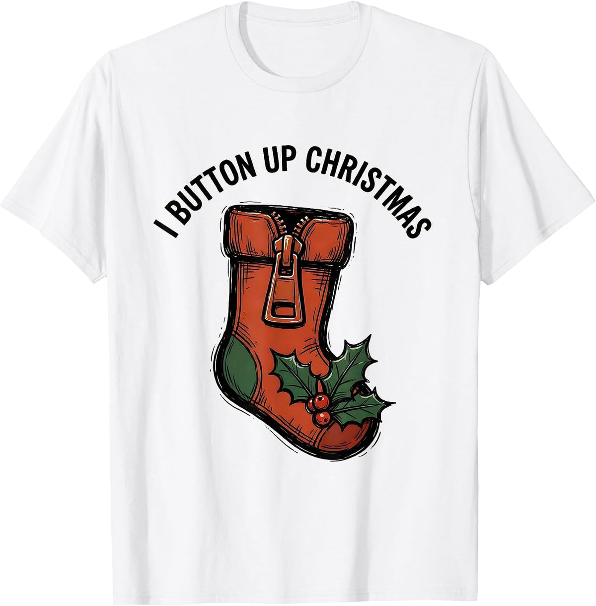 Men's I Button Up Christmas Occupational Therapist OT Holiday T-Shirt - White