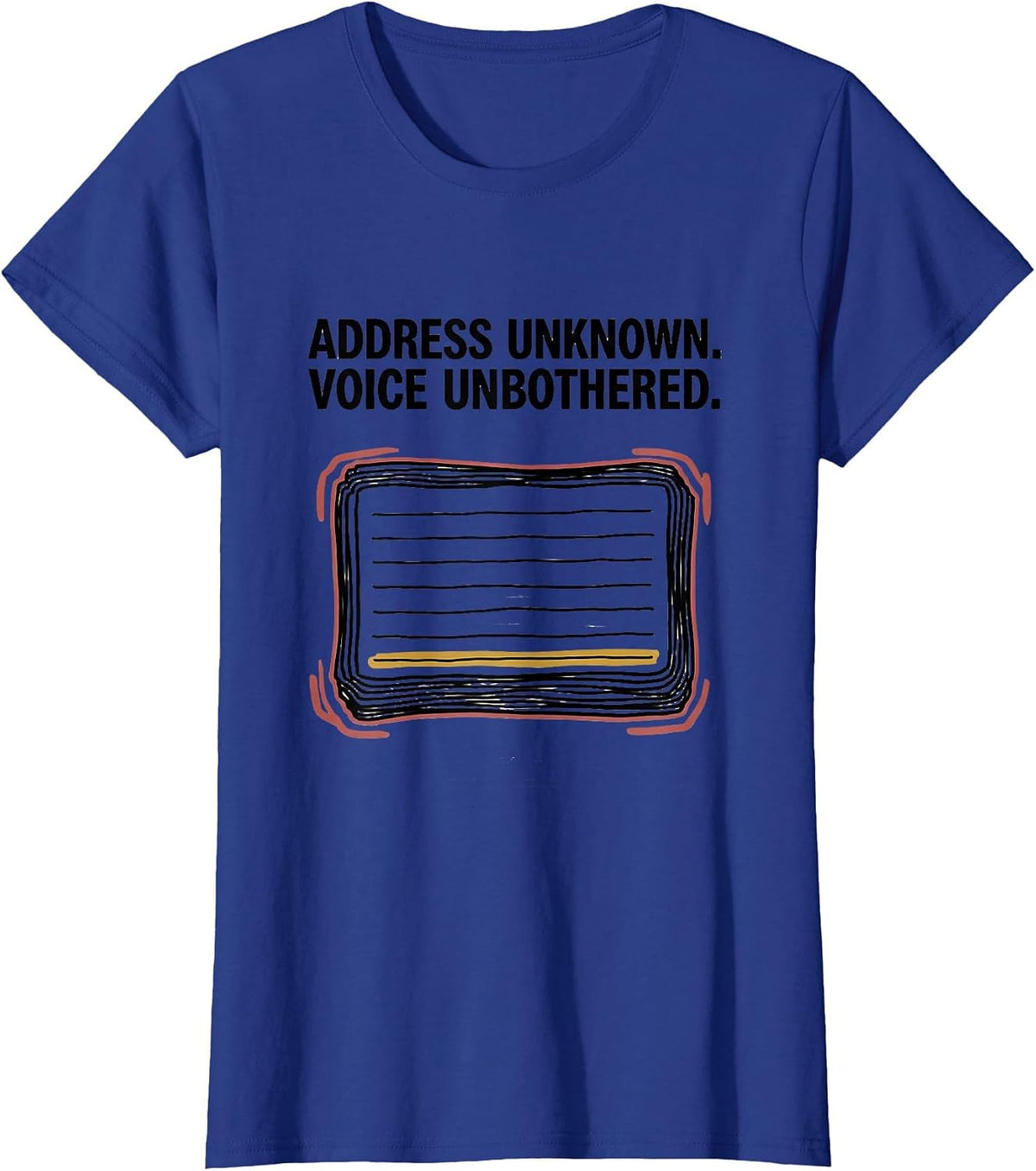 Women's Address Unknown Voice Unbothered Thin Line 911 Dispatcher T-Shirt - Royal Blue