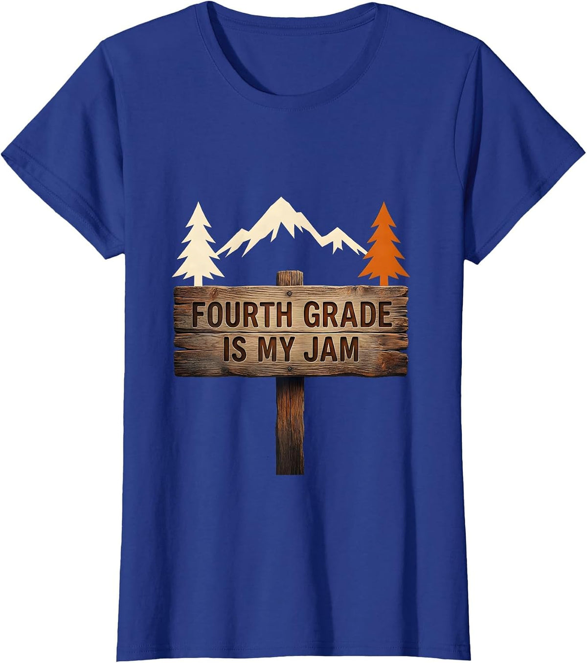 Women's Fourth Grade Is My Jam Teacher Design T-Shirt - Royal Blue