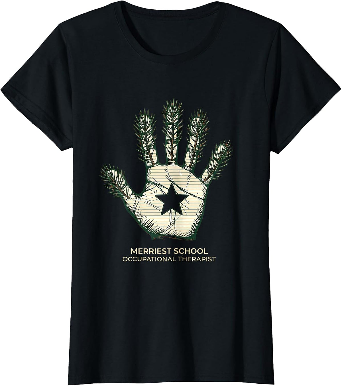 Merriest School Occupational Therapist Funny Teacher T-Shirt - Black
