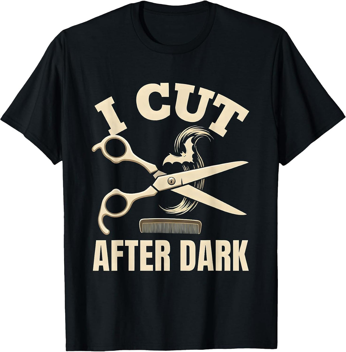 Men's I Cut After Dark Silly Skeleton Halloween Hairstylist Barber T-Shirt - Black