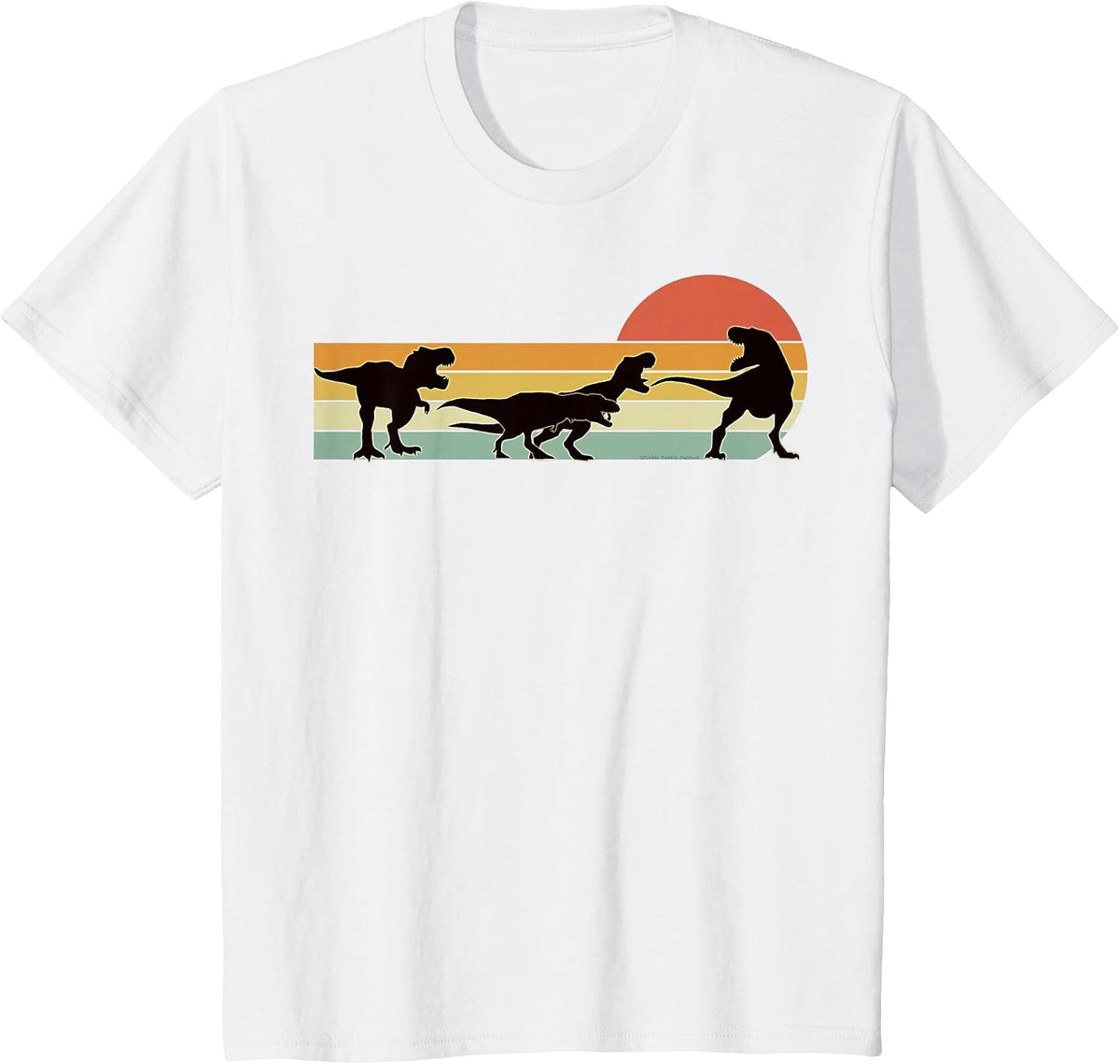 Retro T-Rex Dinosaur Family Dinosaurs T-Shirt - White