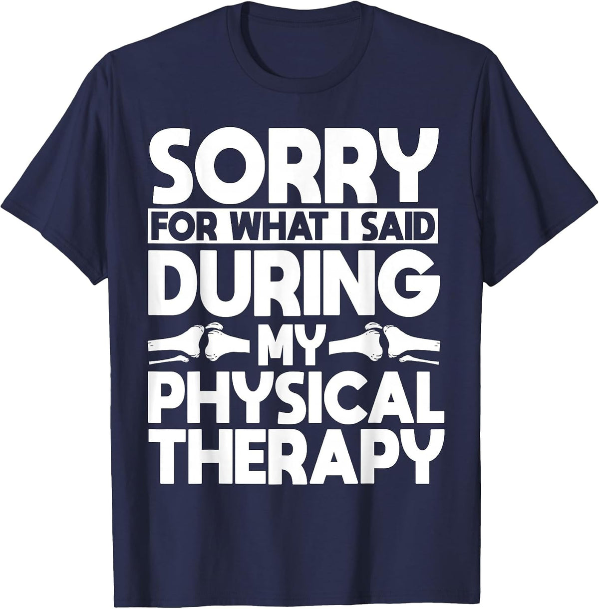 ACL Surgery Knee Reconstruction Replacement Physical Therapy T-Shirt - Navy Blue