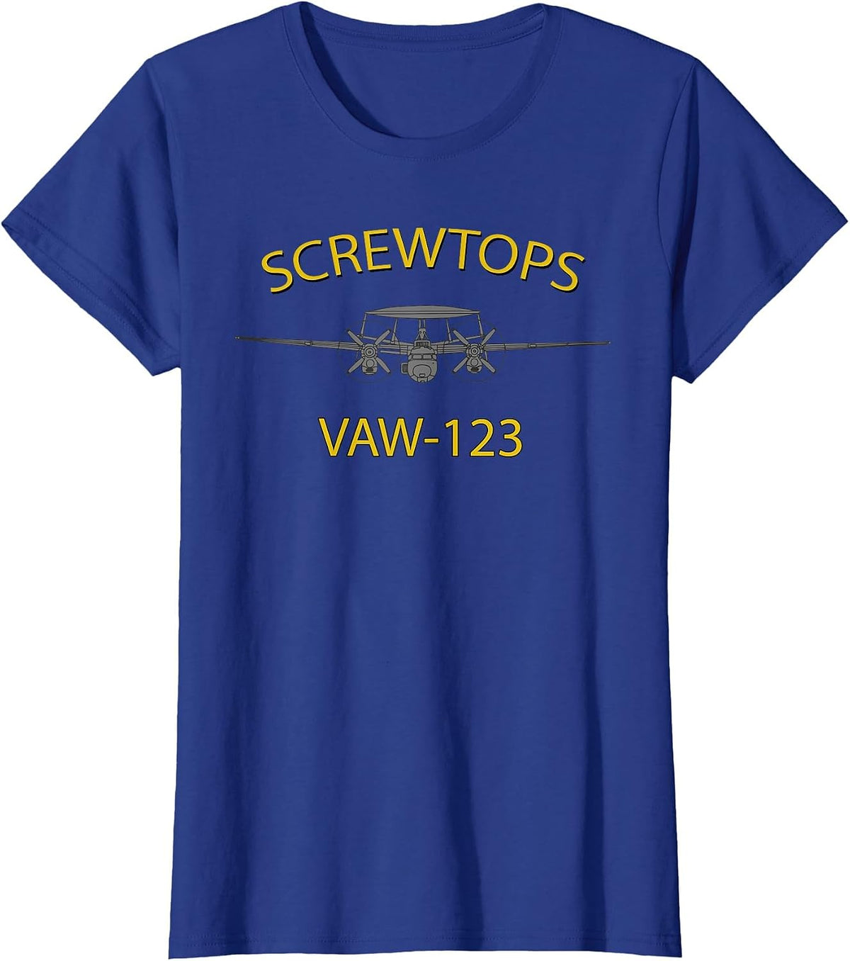 VAW-123 Hawkeye T-Shirt Screwtops Squadron E-2 T-Shirt - Royal Blue