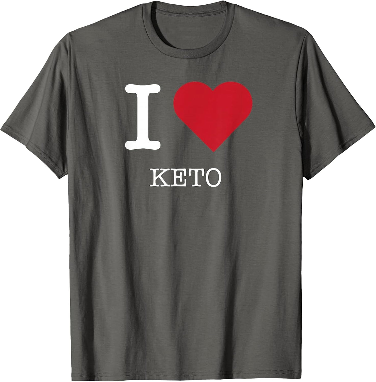 I Heart Keto, I Love Keto T-Shirt - Asphalt Grey