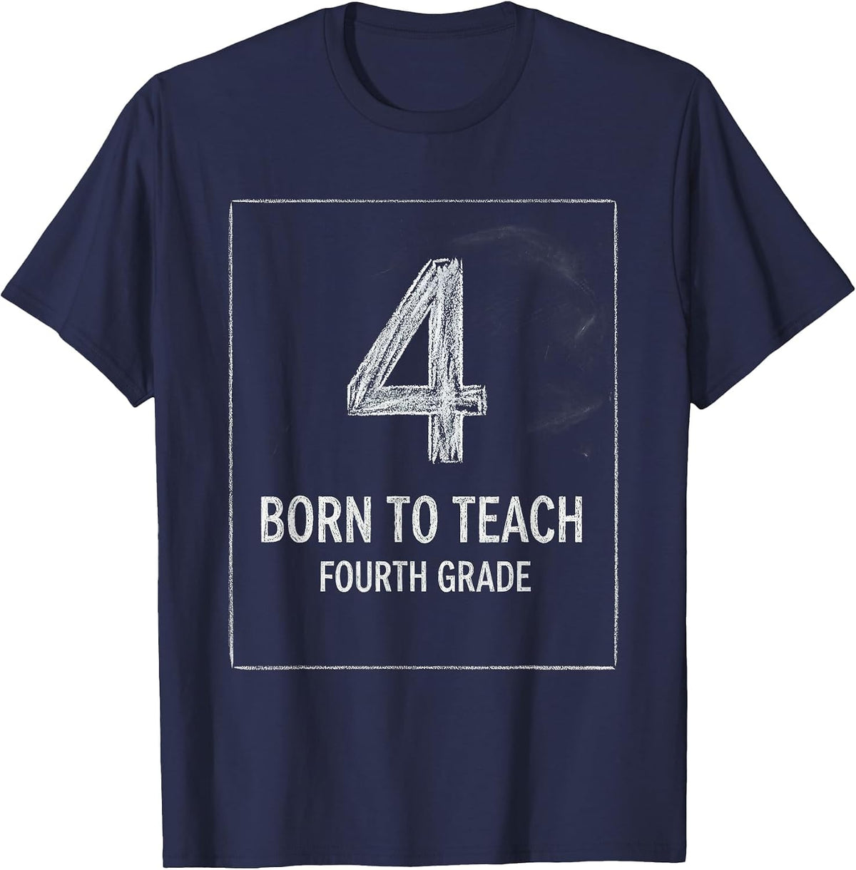 Men's Born to Teach Fourth Grade 4th Grade Teacher T-Shirt - Navy Blue