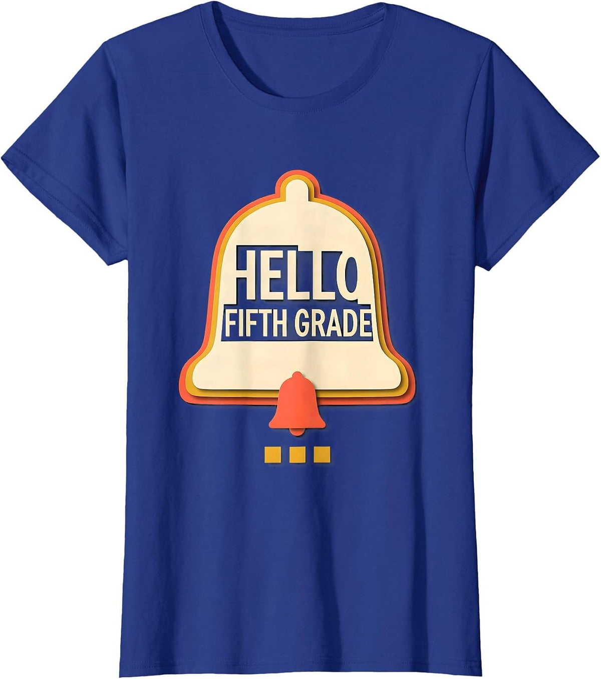 Women's Hello, Fifth Grade Retro Groovy Back To School Teacher T-Shirt - Royal Blue