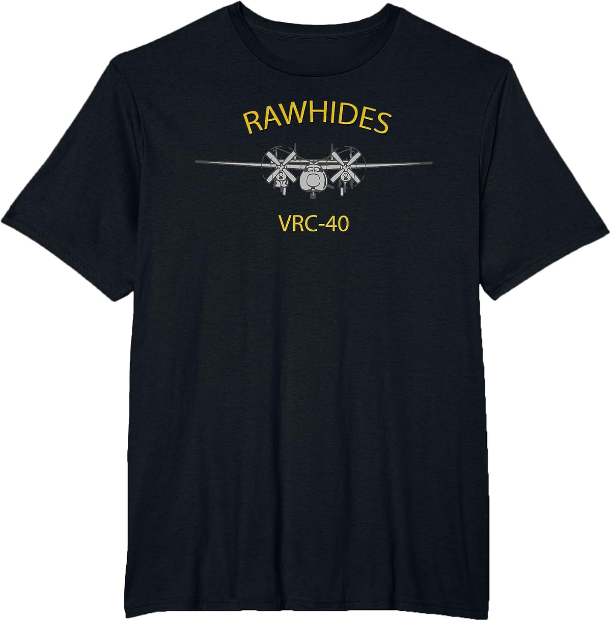 VRC-40 Rawhides C-2 Greyhound Airplane Squadron T-Shirt T-Shirt - Black