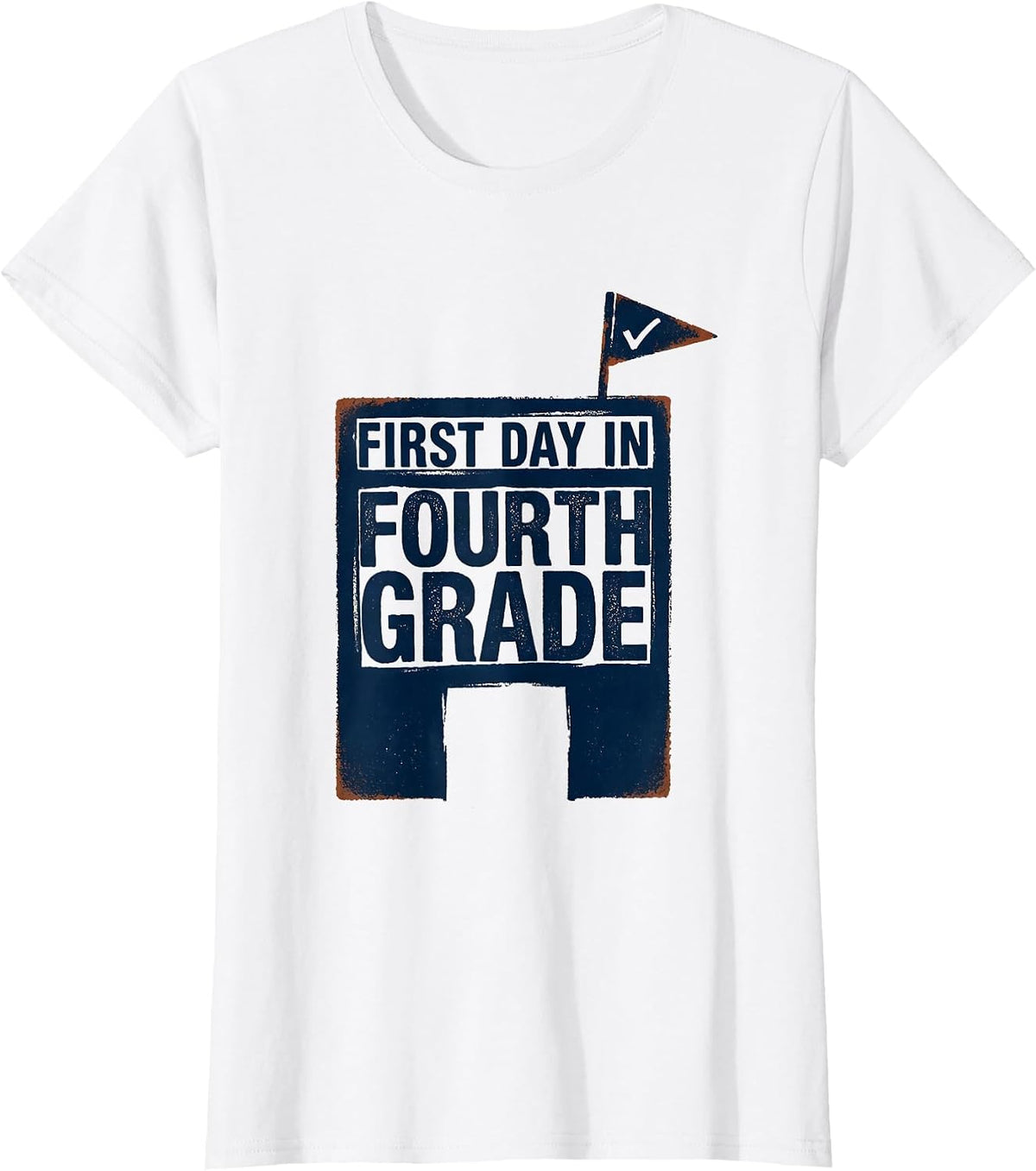 First Day In Fourth Grade Retro Groovy Teacher Student Back T-Shirt - White