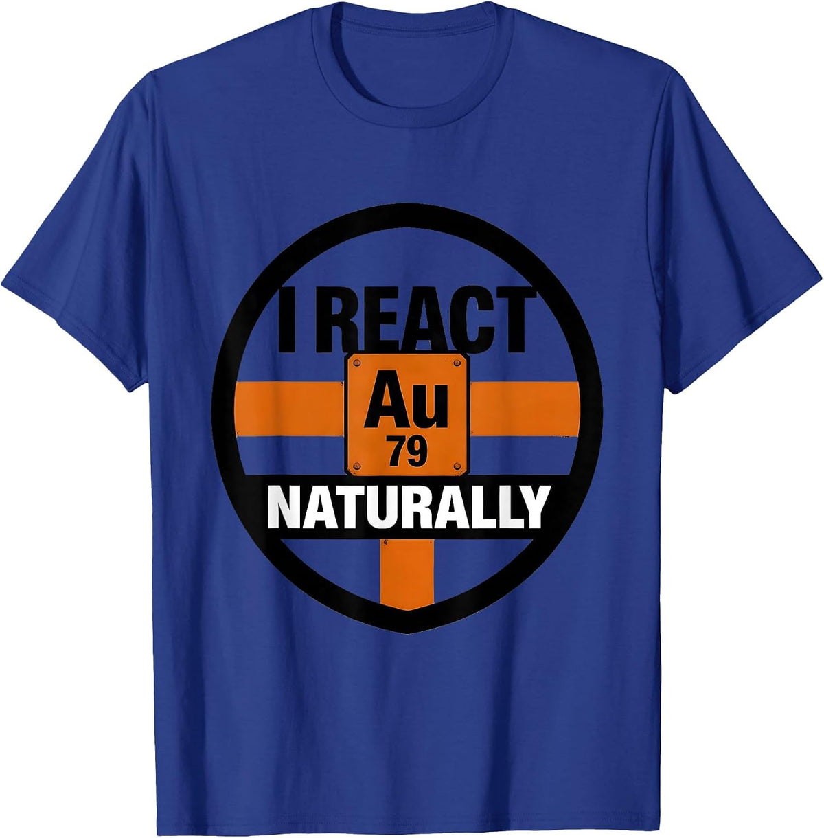 Men's I React Naturally Funny Chemistry Teacher Science Student T-Shirt - Royal Blue