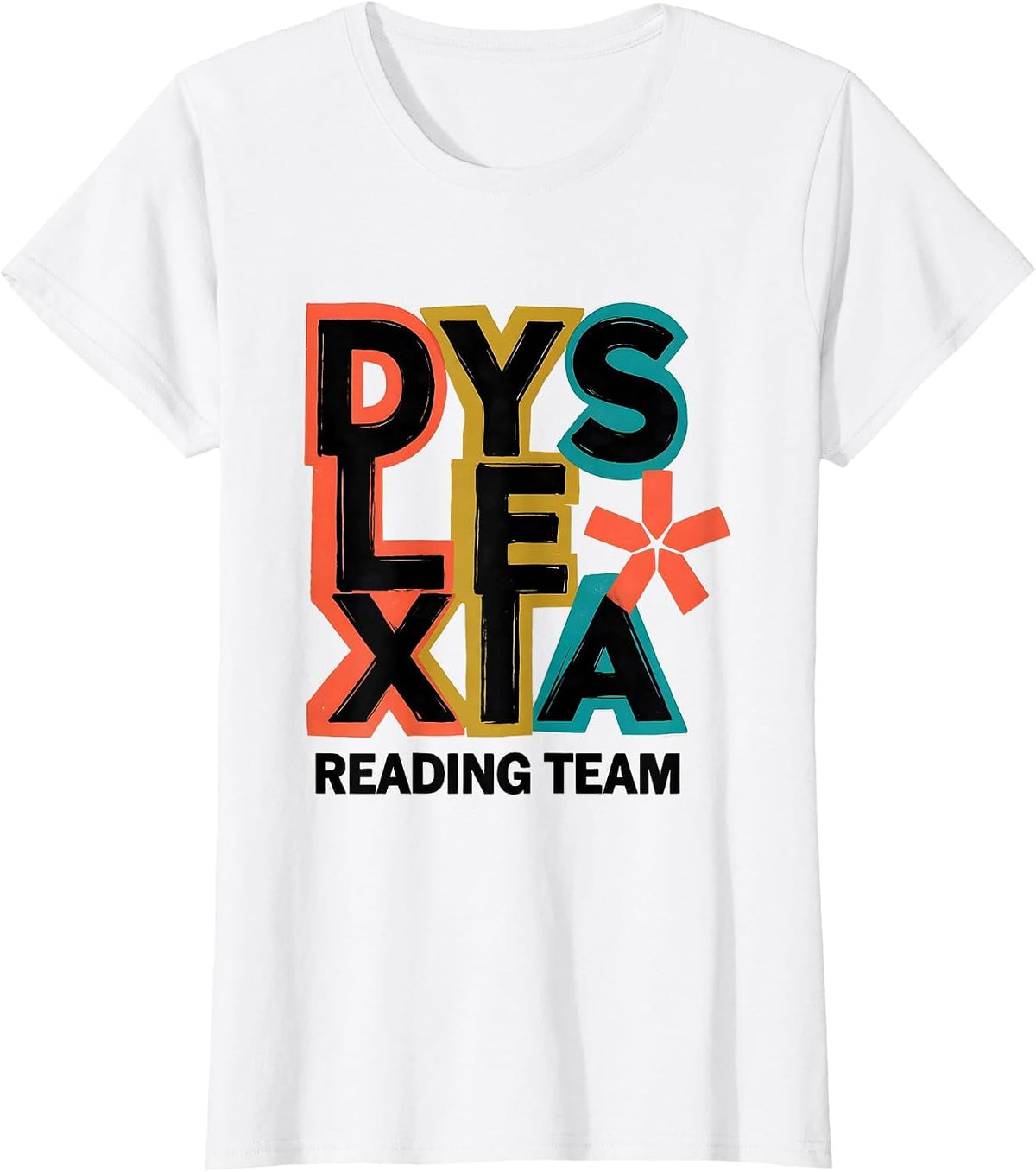 Dyslexia Reading Team Awareness Teacher Squad October T-Shirt - White
