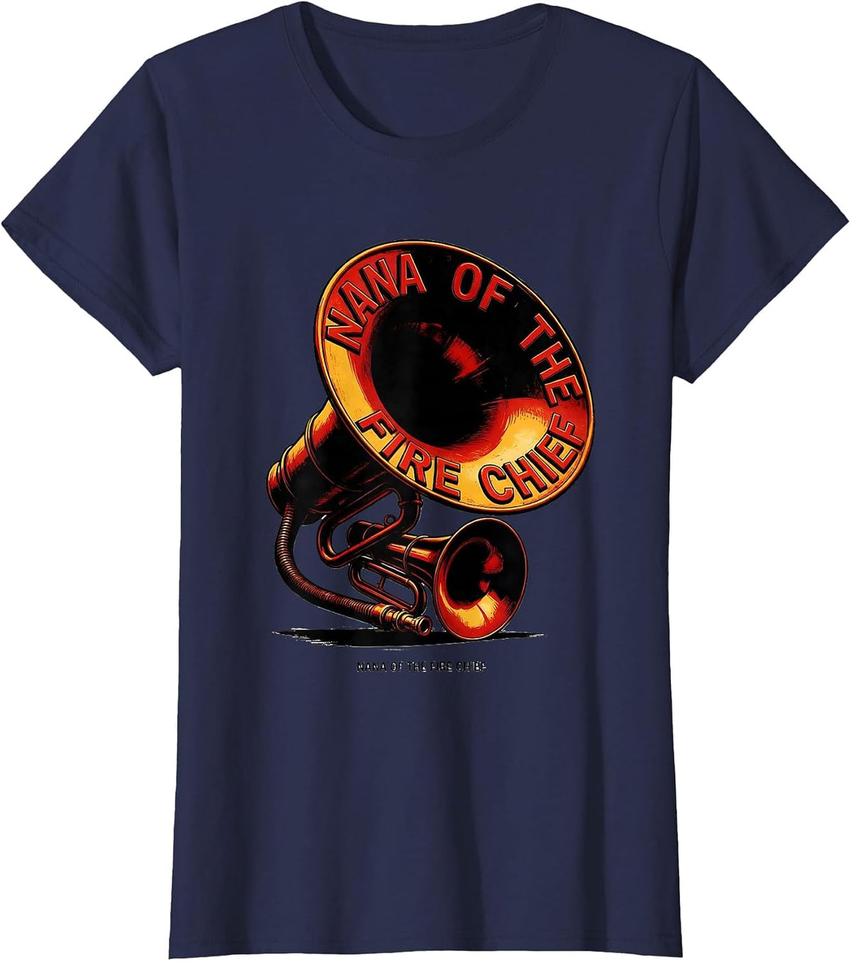 Women's Nana Of The Fire Chief Wholesome Firefighter Birthday Party T-Shirt - Navy Blue