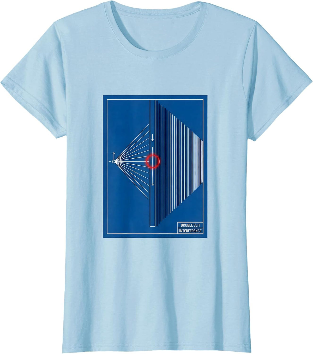 Double Slit Interference Technical Blueprint Quantum Physics T-Shirt - Baby Blue