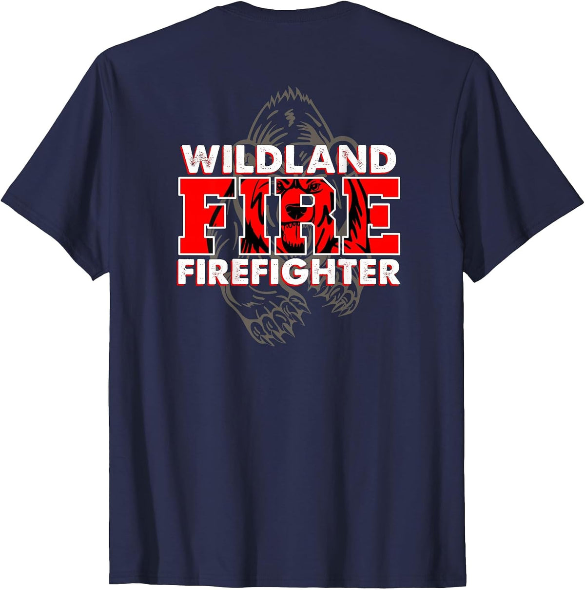 Wildland Fire Rescue Department Firefighters Firemen Uniform T-Shirt - Navy Blue
