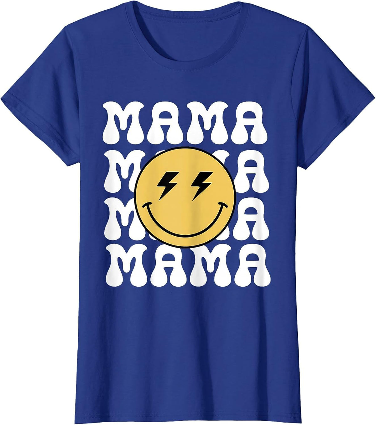 Mama Happy Face 1st Birthday Family Matching Theme T-Shirt - Royal Blue