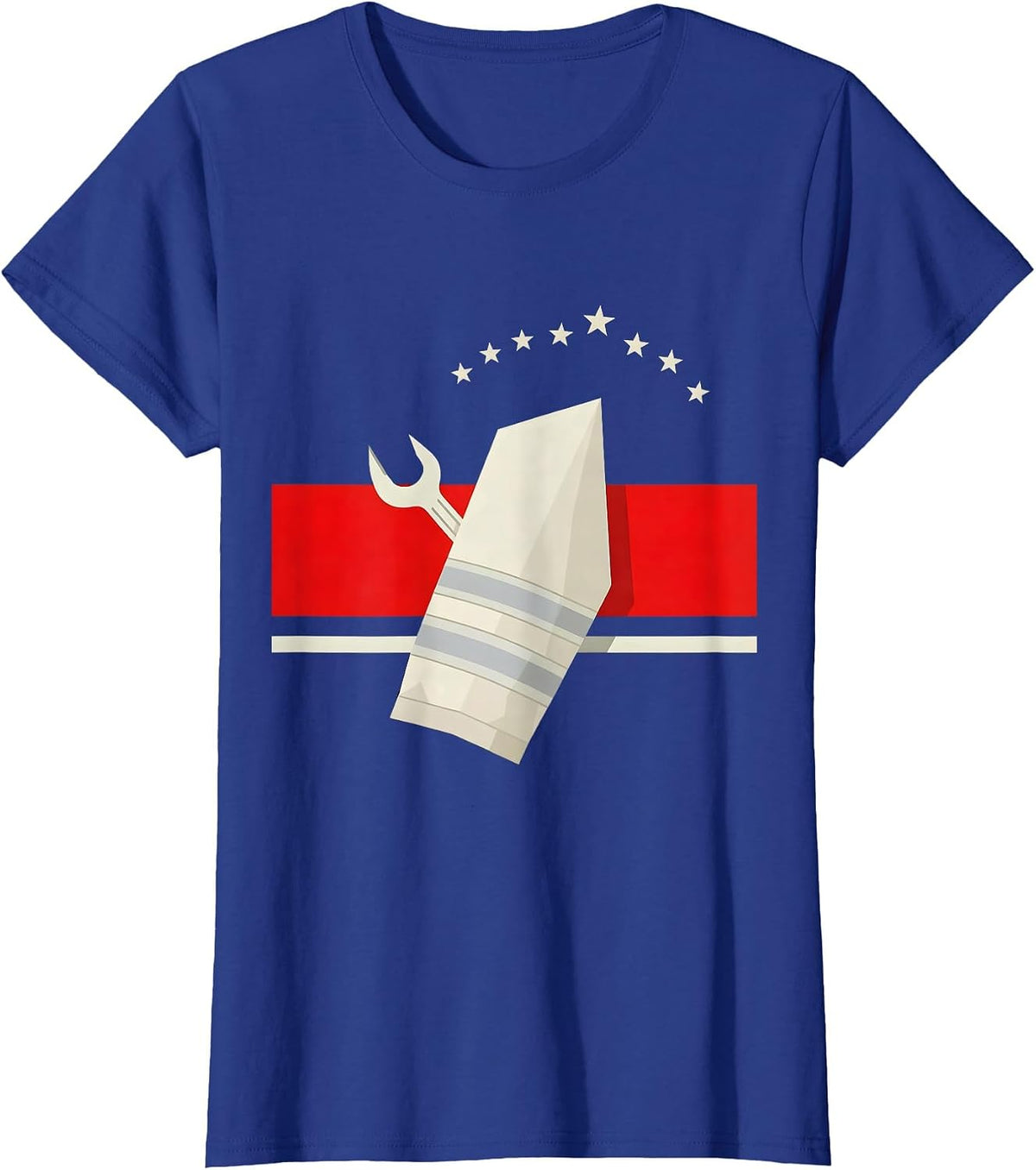 Women's Geometric Turnout Coat Firefighter Pride Tribute T-Shirt - Royal Blue