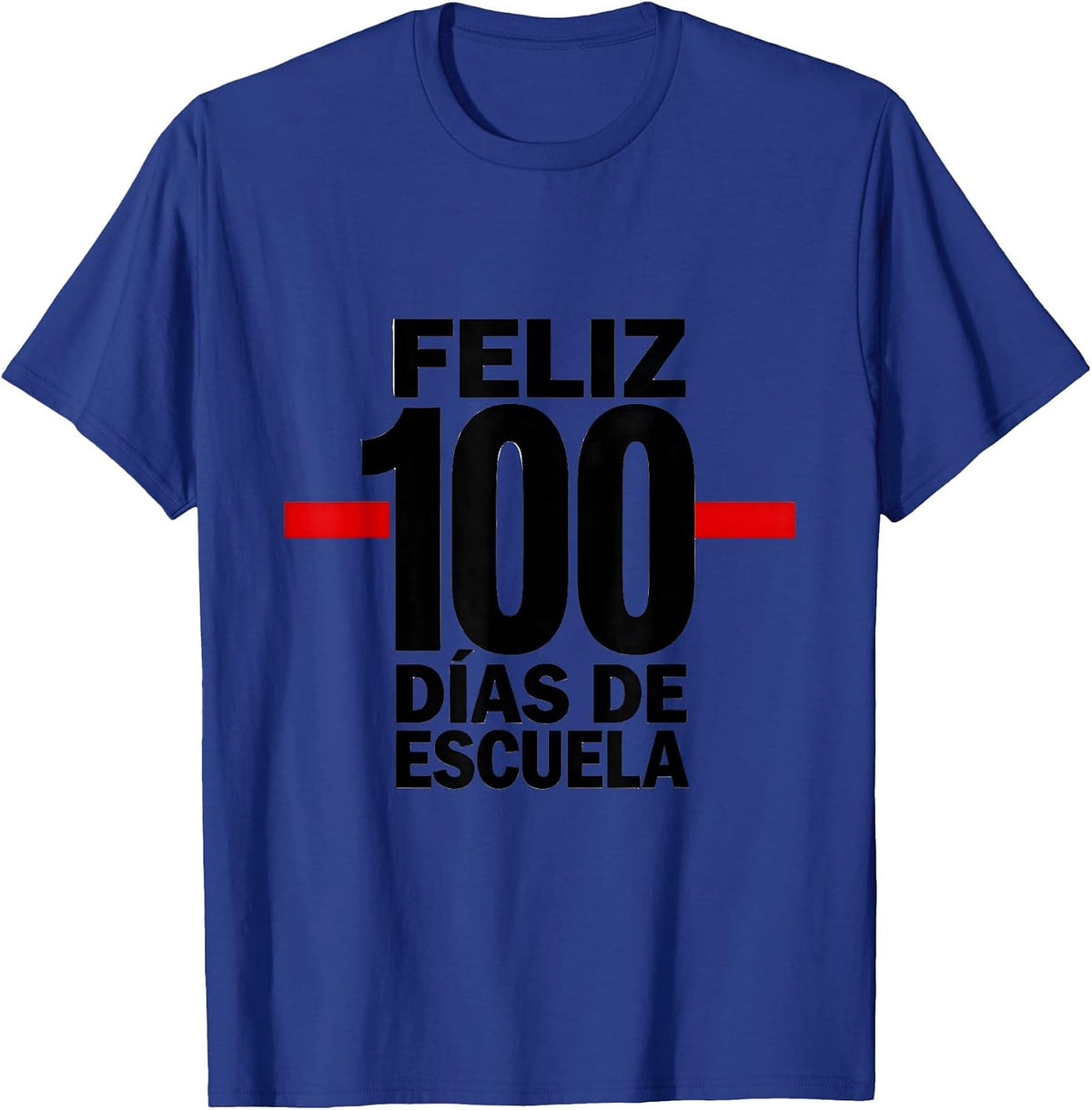 Men's Feliz 100 Días de Escuela Minimalist Spanish Teacher 100th T-Shirt - Royal Blue
