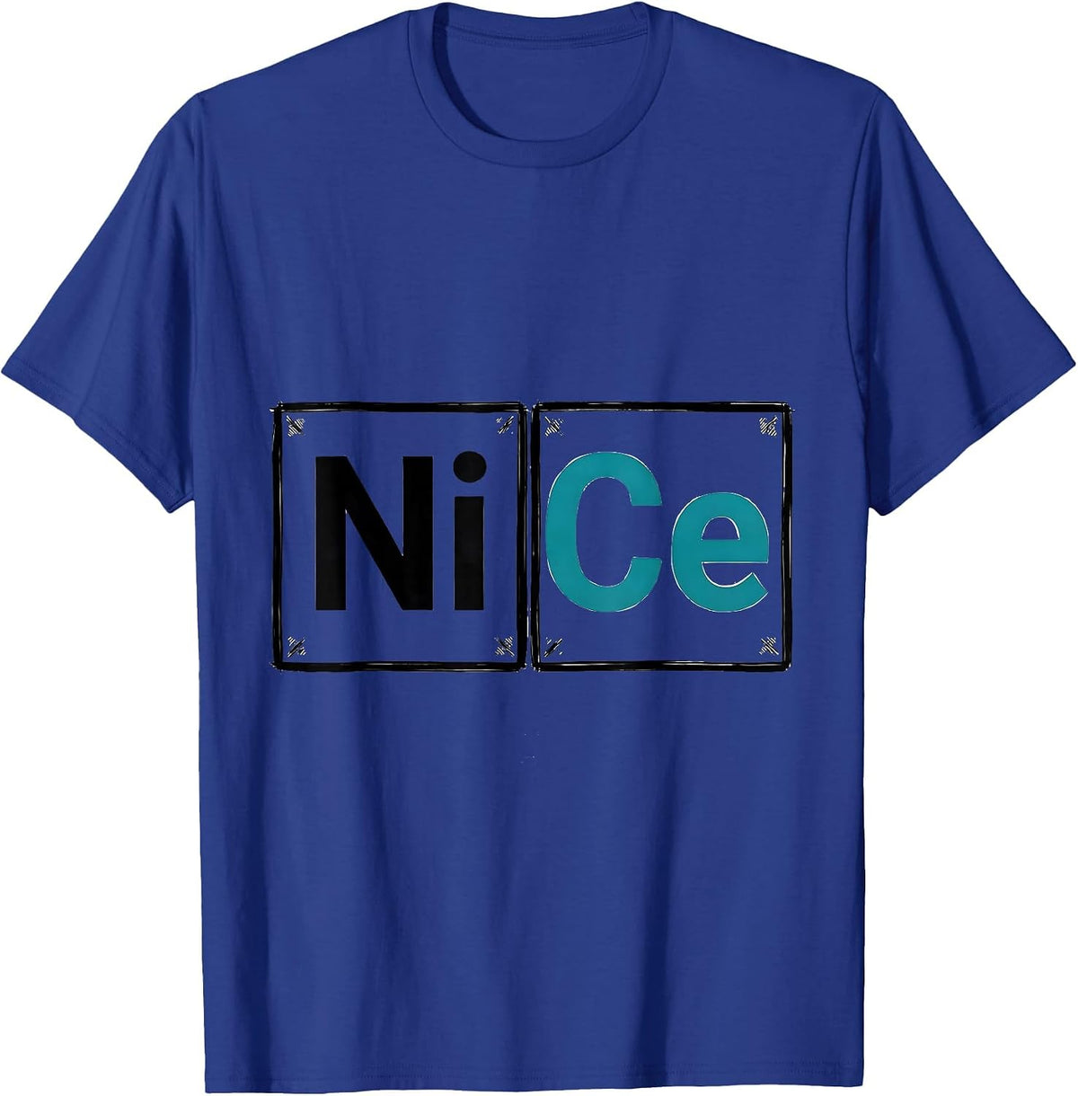 Men's NiCe Funny Science Element Periodic Table Chemistry Humor T-Shirt - Royal Blue
