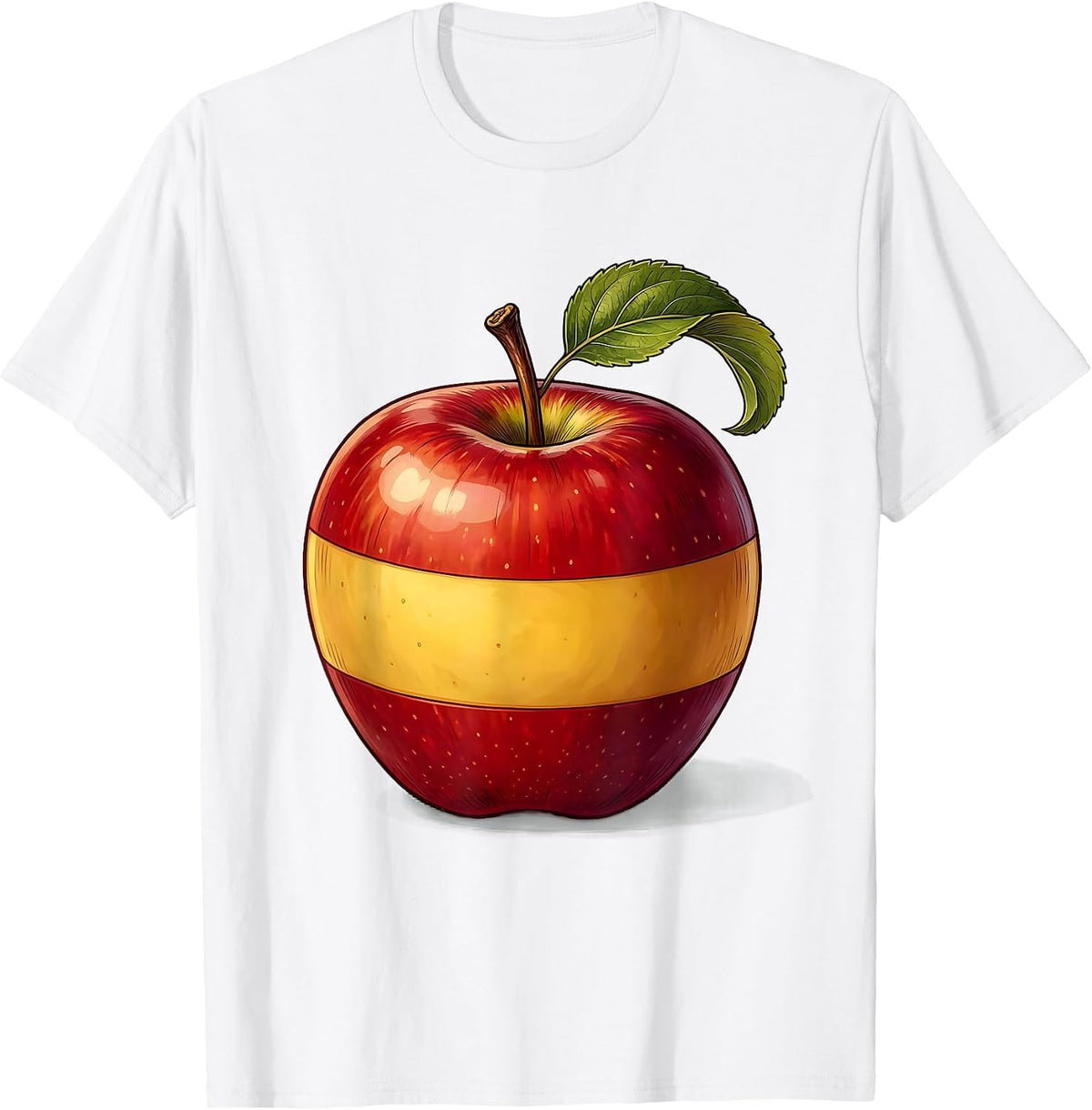 Spanish Teacher Apple Flag Graphic Design Gift T-Shirt - White