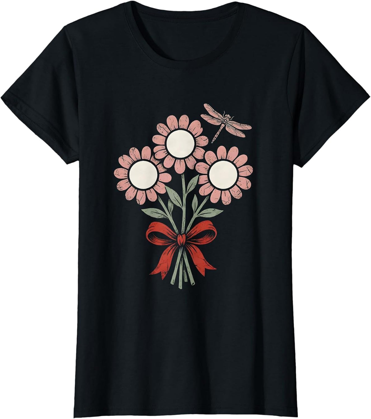 Women's Floral Bouquet Letter Tiles Dyslexia Awareness Teacher T-Shirt - Black