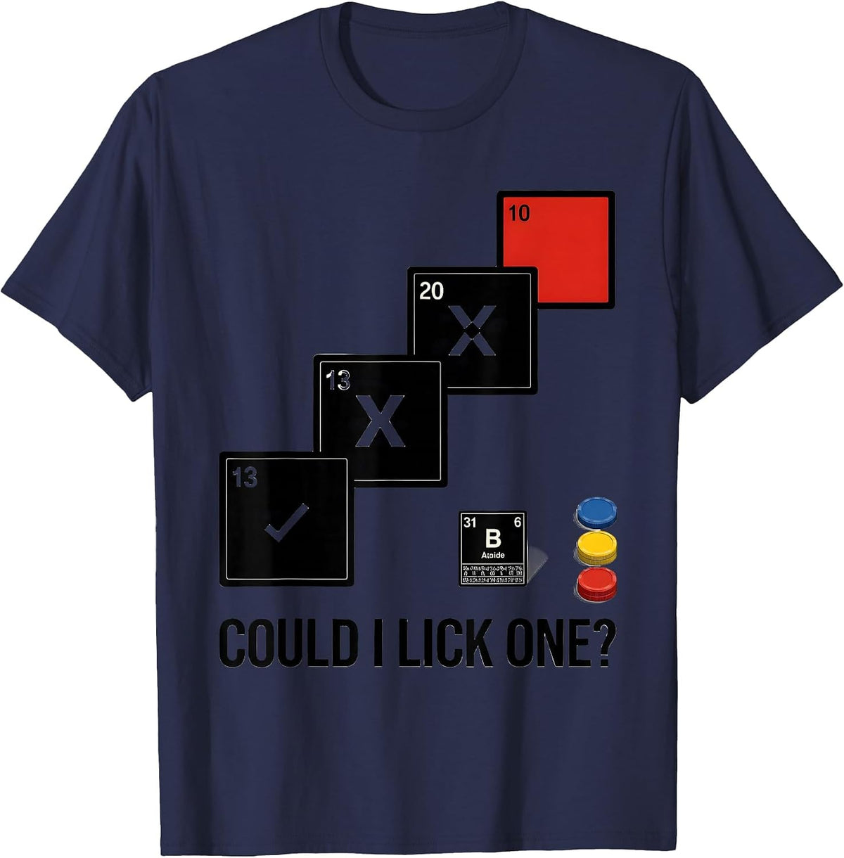 Could I Lick One Funny Periodic Table Chemistry Teacher T-Shirt - Navy Blue