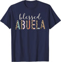 Blessed Abuela Cute Leopard Print T-Shirt - Navy Blue