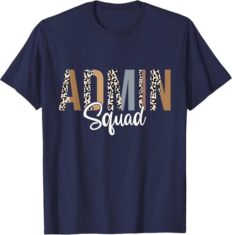 Admin Squad School Admin Assistant Principal Administrator T-Shirt - Navy Blue