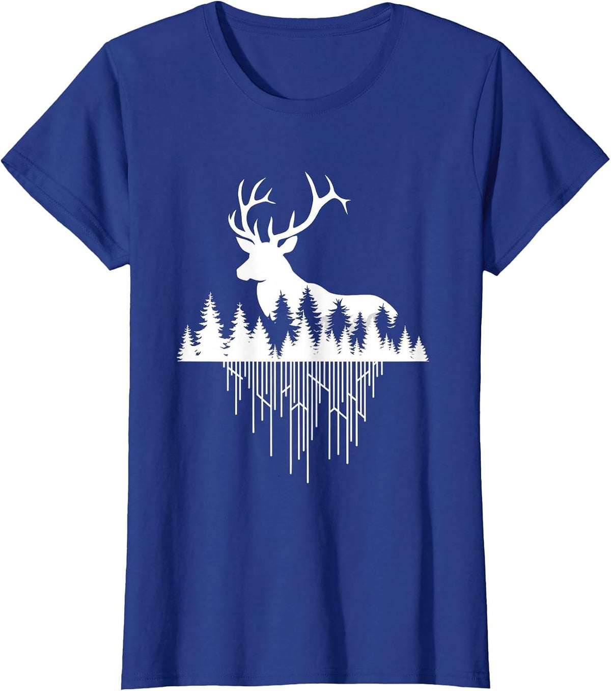 Nature Wildlife Forest Artwork Hunting Deer T-Shirt - Royal Blue