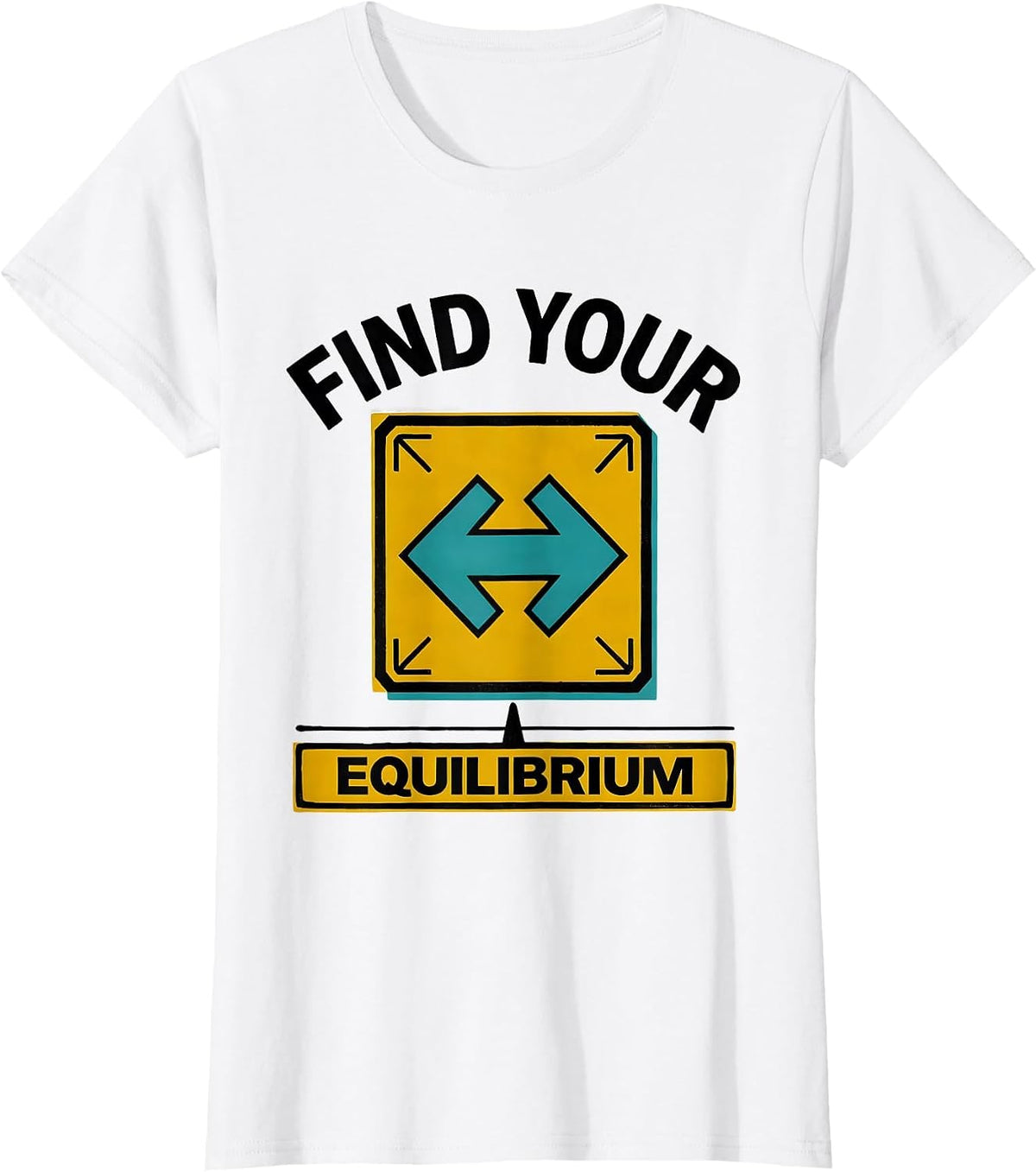 Find Your Equilibrium Funny Chemistry Science Pun Humor T-Shirt - White