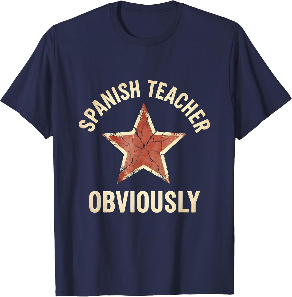 Spanish Teacher Proud Educator Graphic Design T-Shirt - Navy Blue