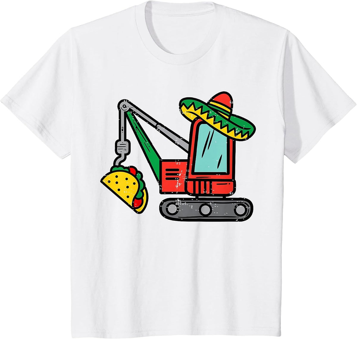 Mexican Crane Tacos Boys Cinco De Mayo Fiesta Kids Toddler T-Shirt - White