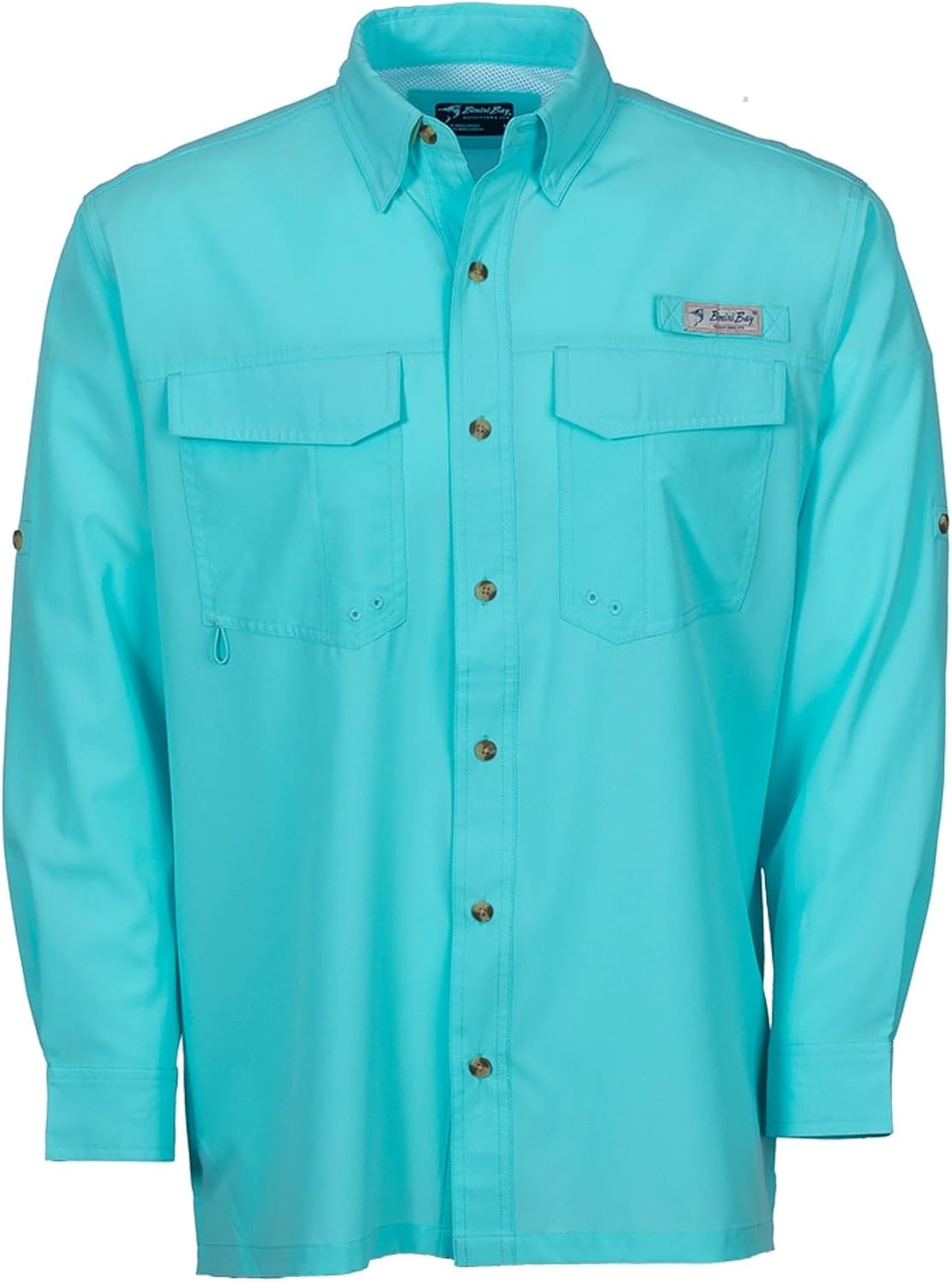 Bimini Bay Men's Flats V Long Sleeve Fishing Shirt - Aqua