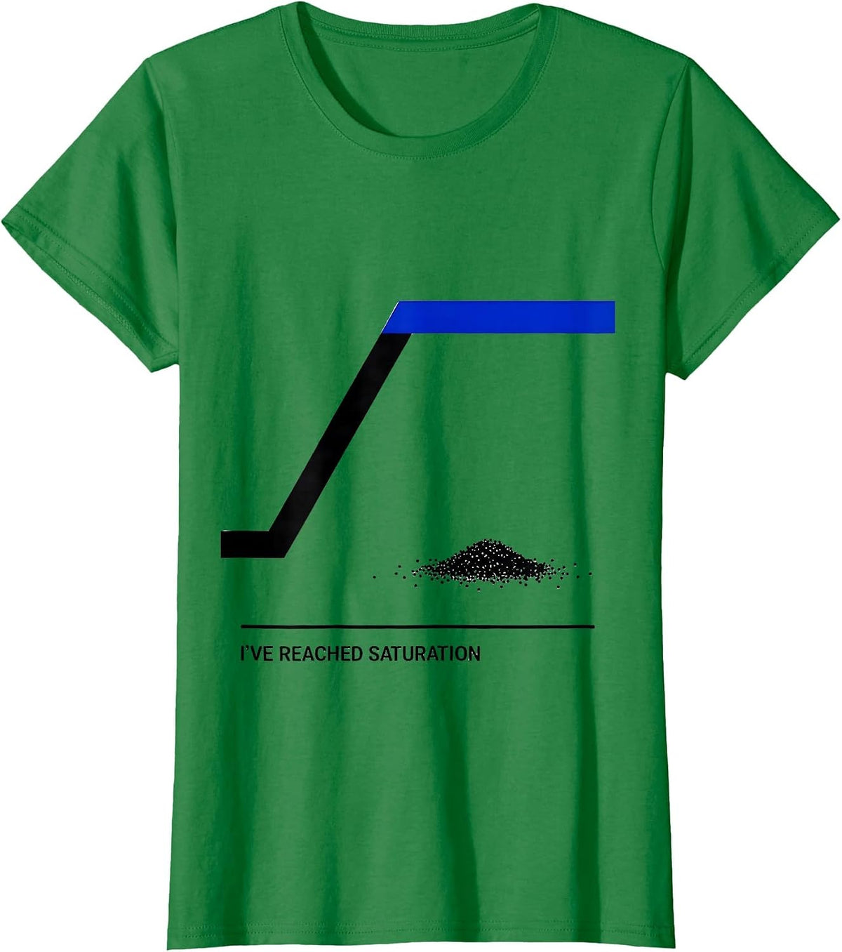 Women's I've Reached Saturation Funny Science Chemistry Nerd Humor T-Shirt - Kelly Green