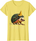 Off To Summon A Kerfuffle Paper-Cutout Hedgehog Meme Humor T-Shirt - Lemon Yellow