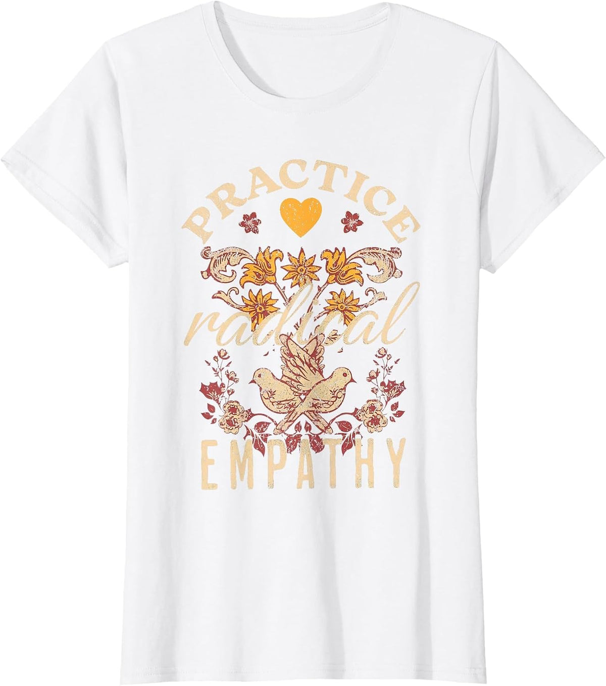 School Counselor Vintage Aesthetic Practice Radical Empathy T-Shirt - White