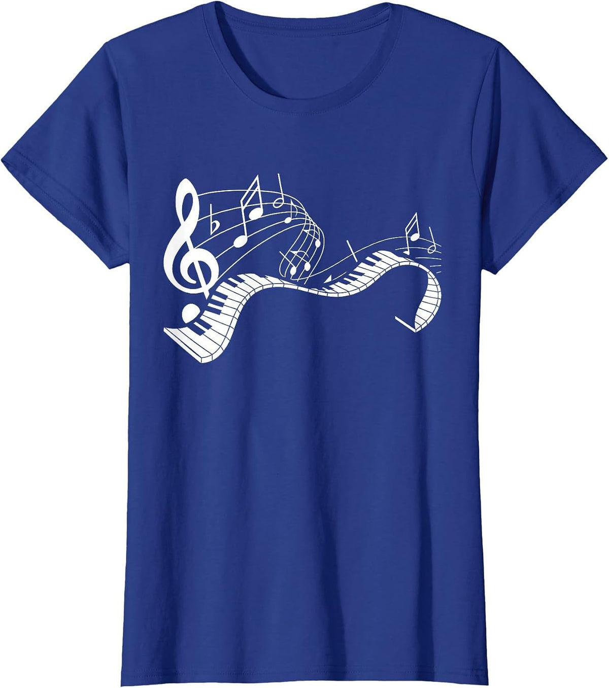 Music Notes Keyboard Pianist Classical Musician Piano T-Shirt - Royal Blue