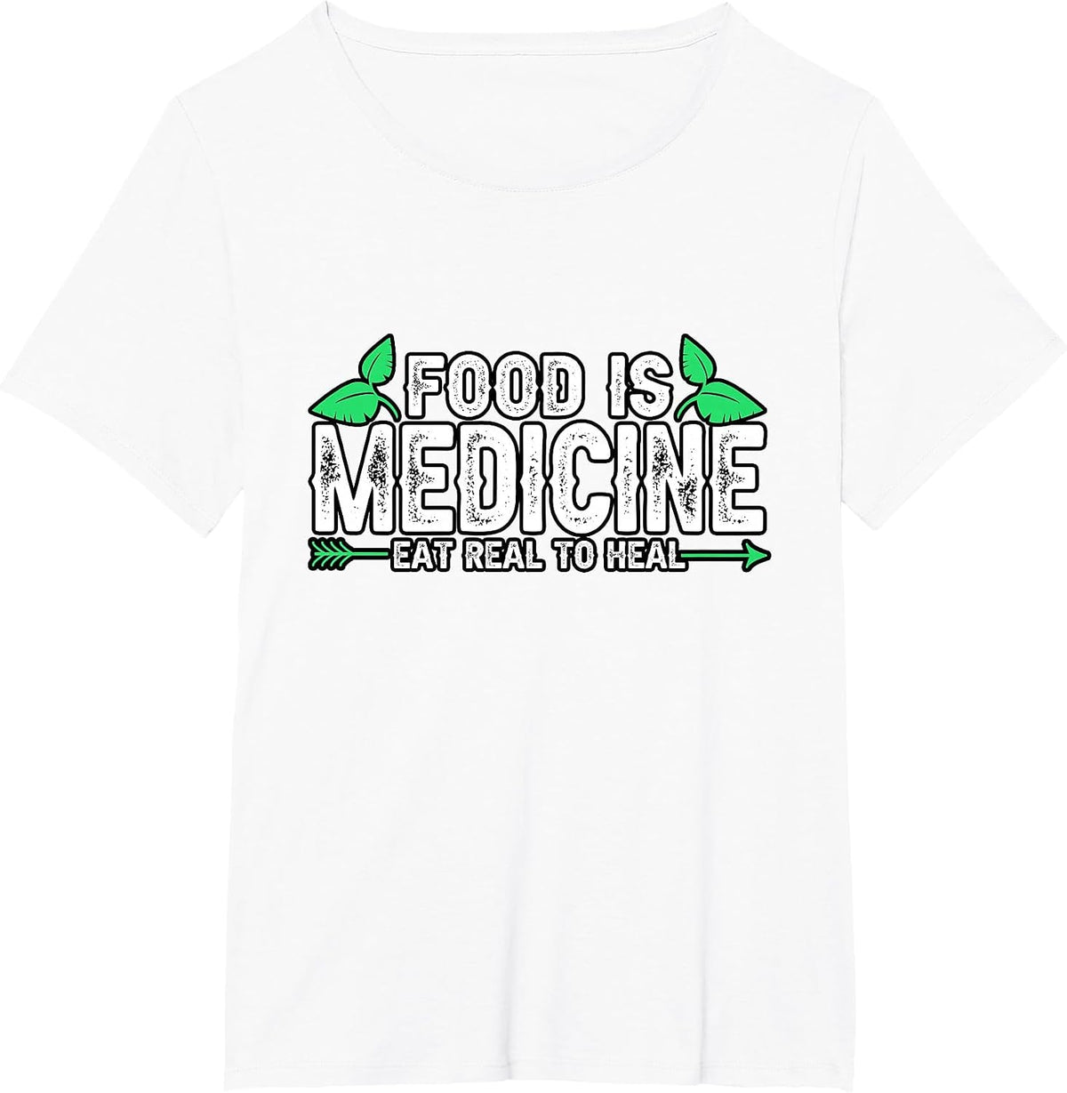 Dietitian Food is Medicine Eat Real to Heal Vegan Ketogenic T-Shirt - White