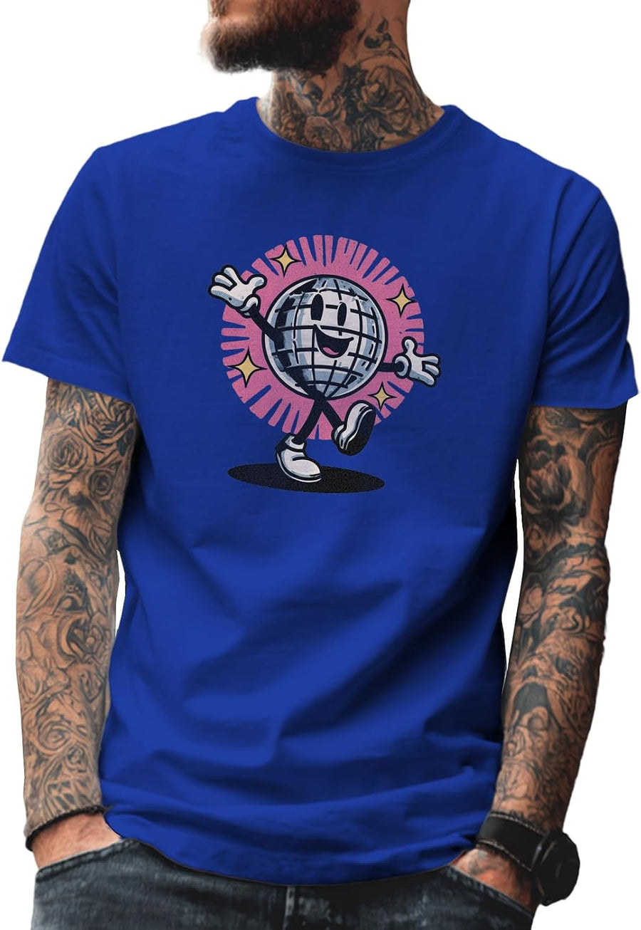 domirica Mens Solid 100% Cotton Graphic Tees Short Sleeve Crewneck Casual Breathable 2026 Summer Streetwear - Blue-a