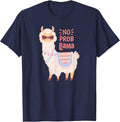 No ProbLlama Shirt, No Problama Shirt, Funny Alpaca Llama T-Shirt - Navy Blue