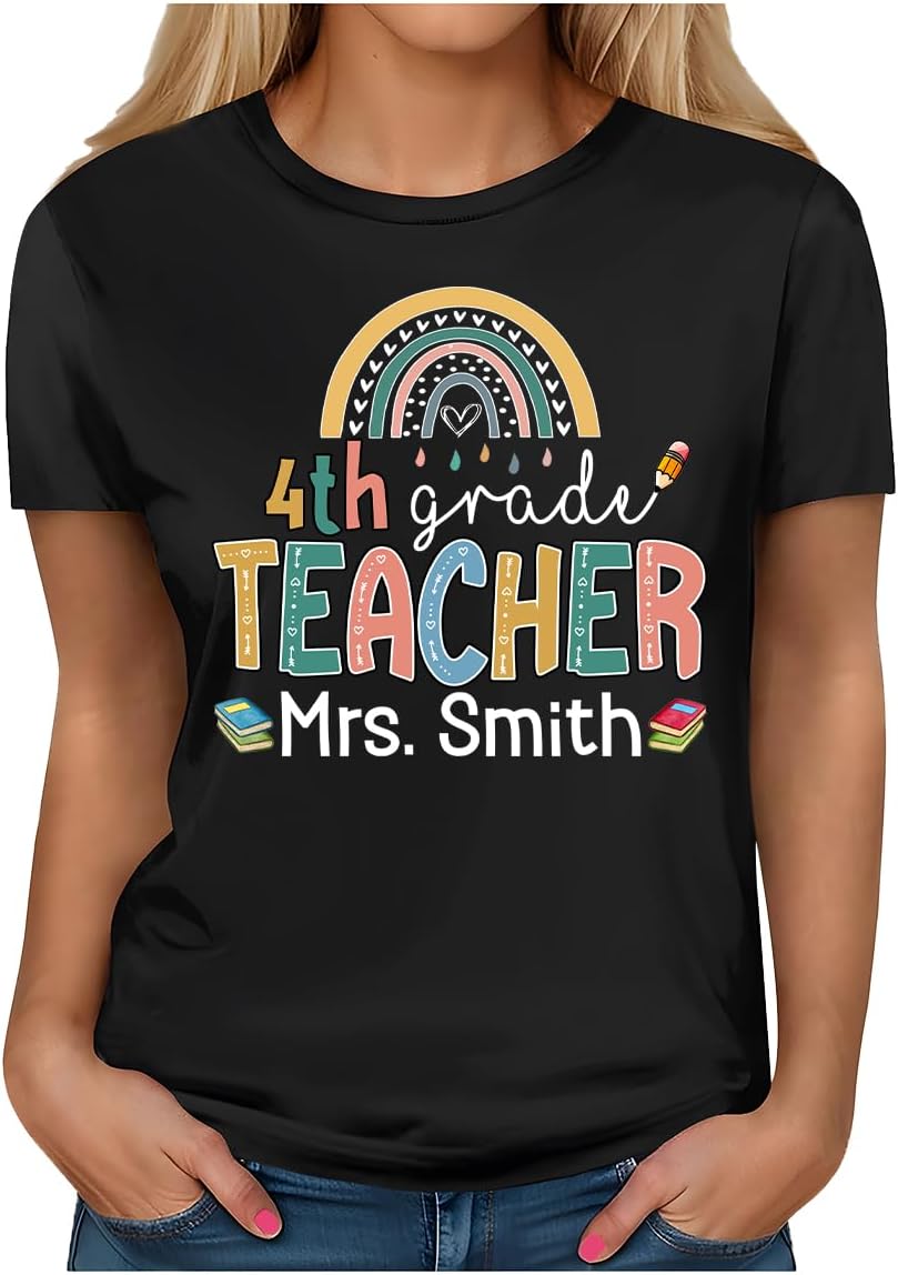 Personalized 1st Grade Teacher T-Shirt, Custom Back to School First Grade Shirt for Teacher AK57107771ST - Ak57107774th