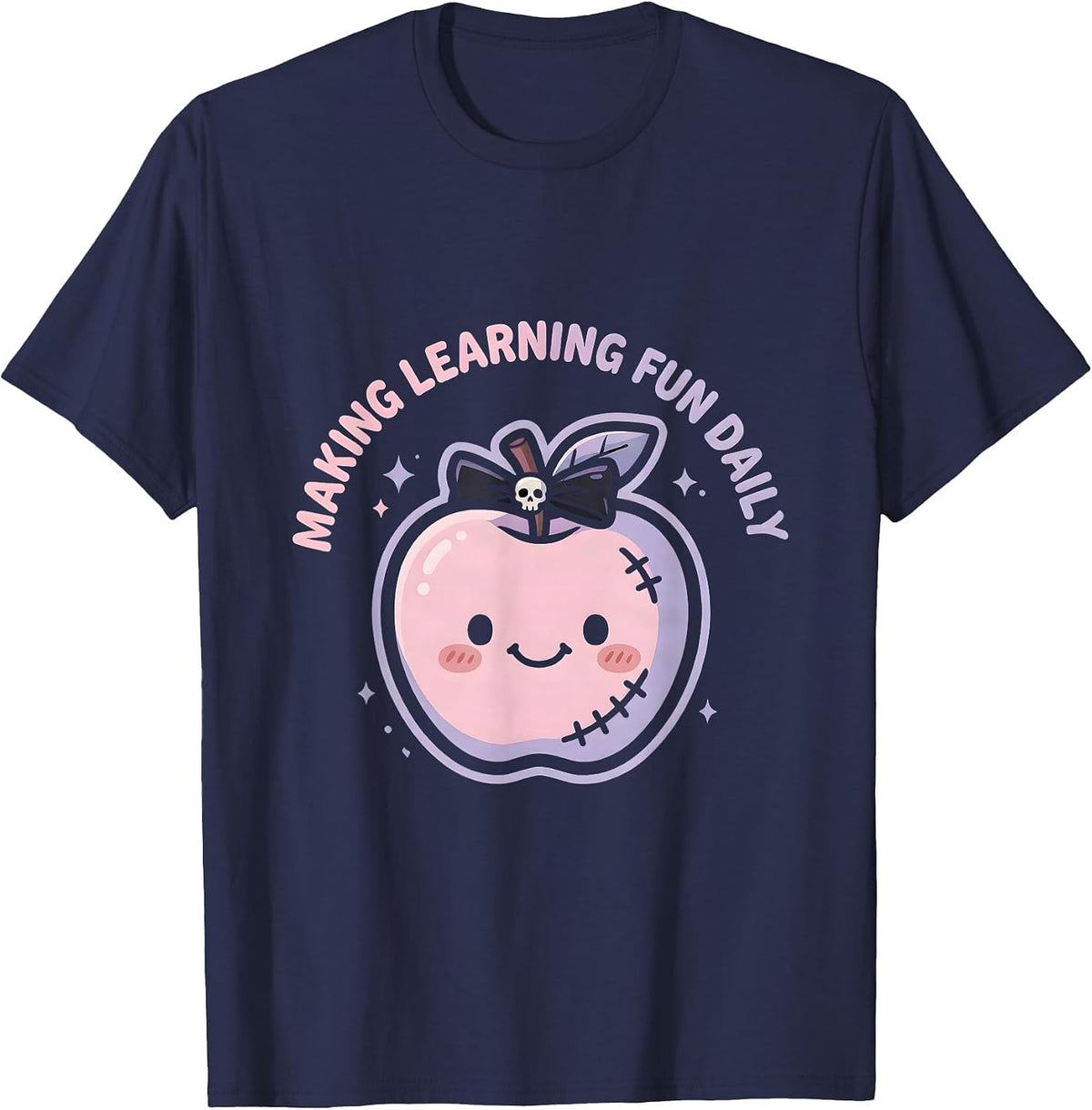 4th Grade Teacher Making Learning Fun Daily T-Shirt - Navy Blue