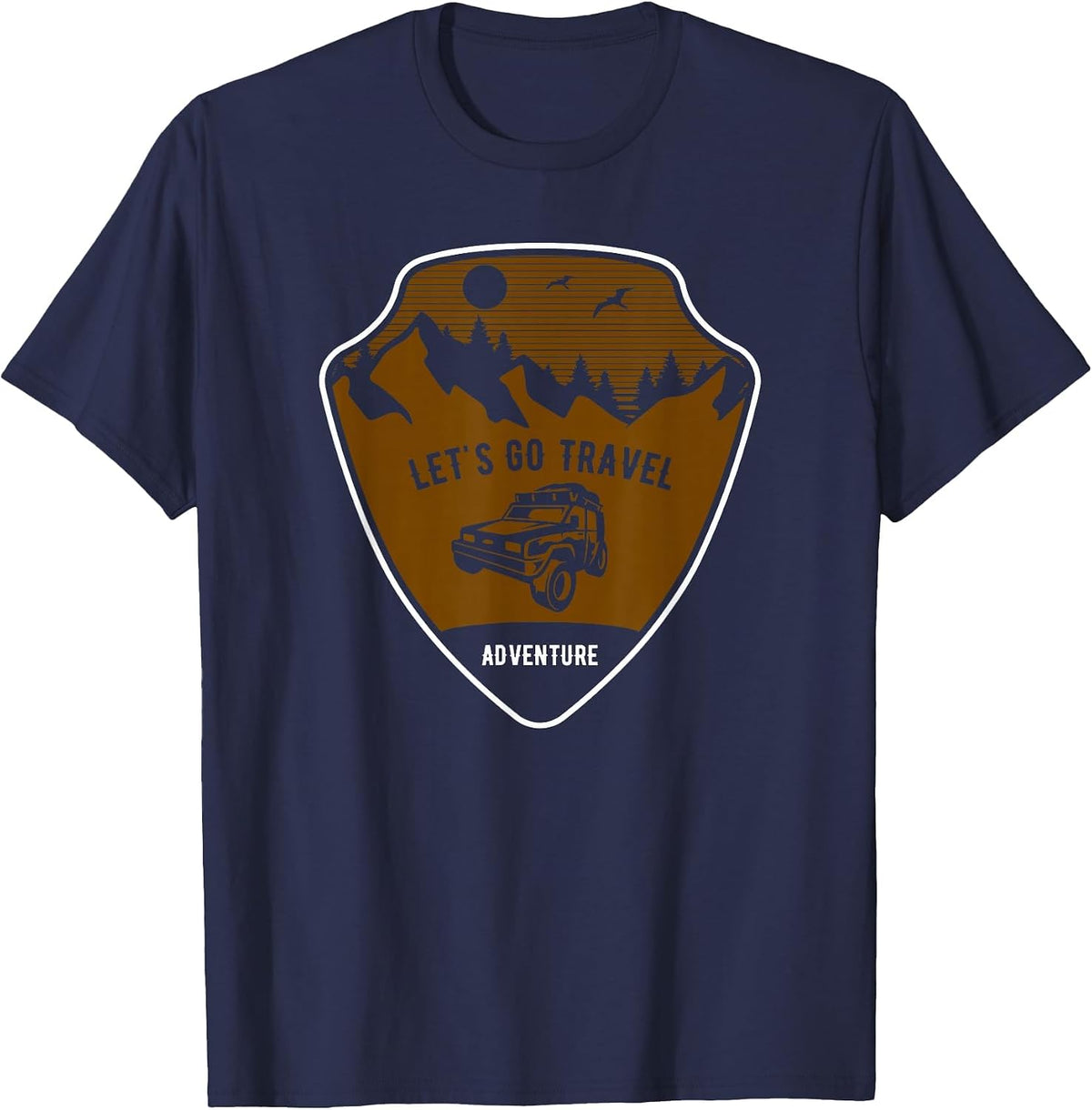 Let's Go Travel Off Roading T-Shirt - Navy Blue