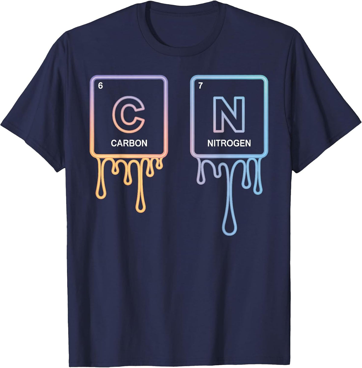 6 7 Funny Science Chemistry Teacher Periodic Table Meme T-Shirt - Navy Blue