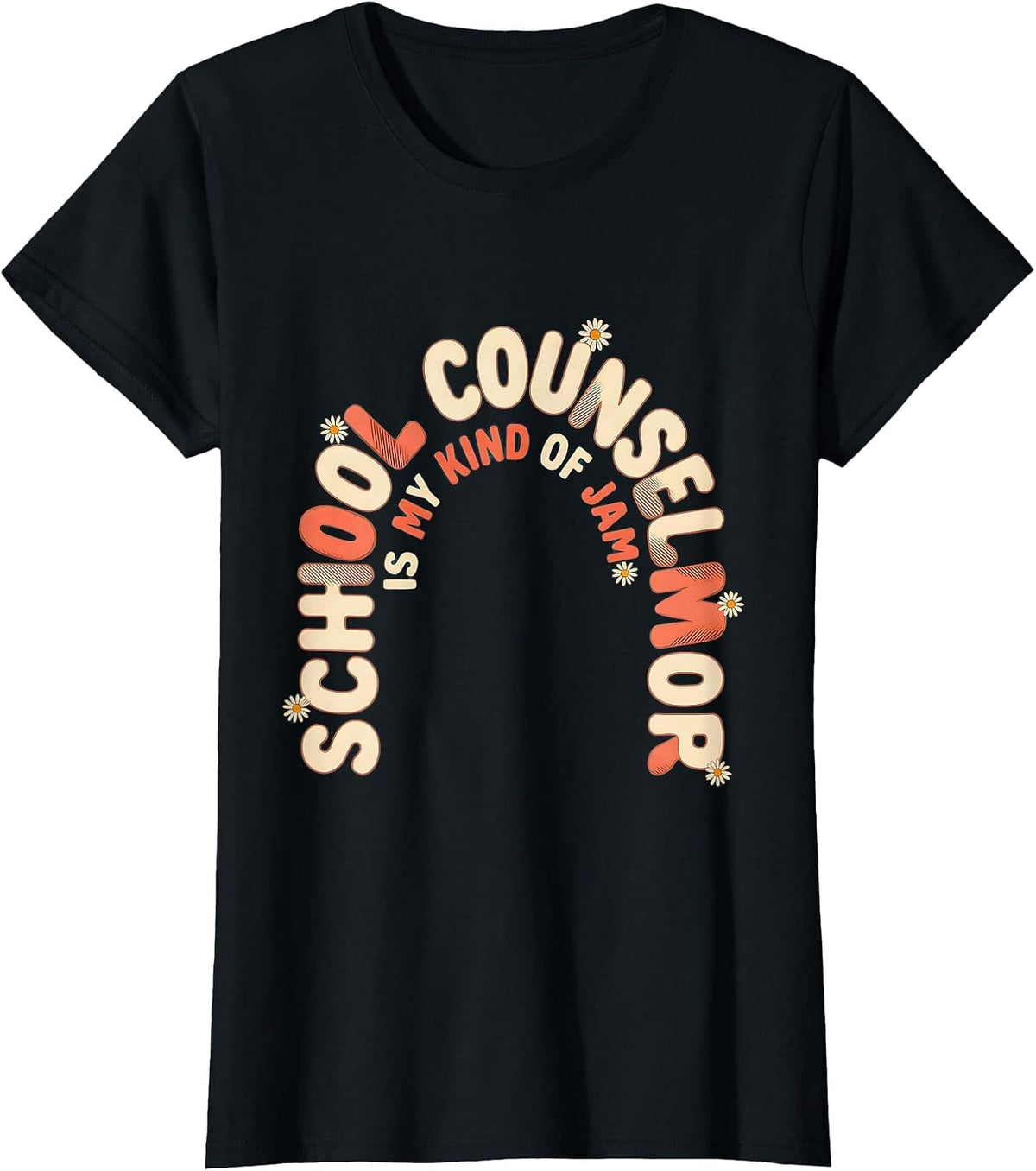 School Counselor Is My Kind Of Jam Groovy Retro Pride T-Shirt - Black