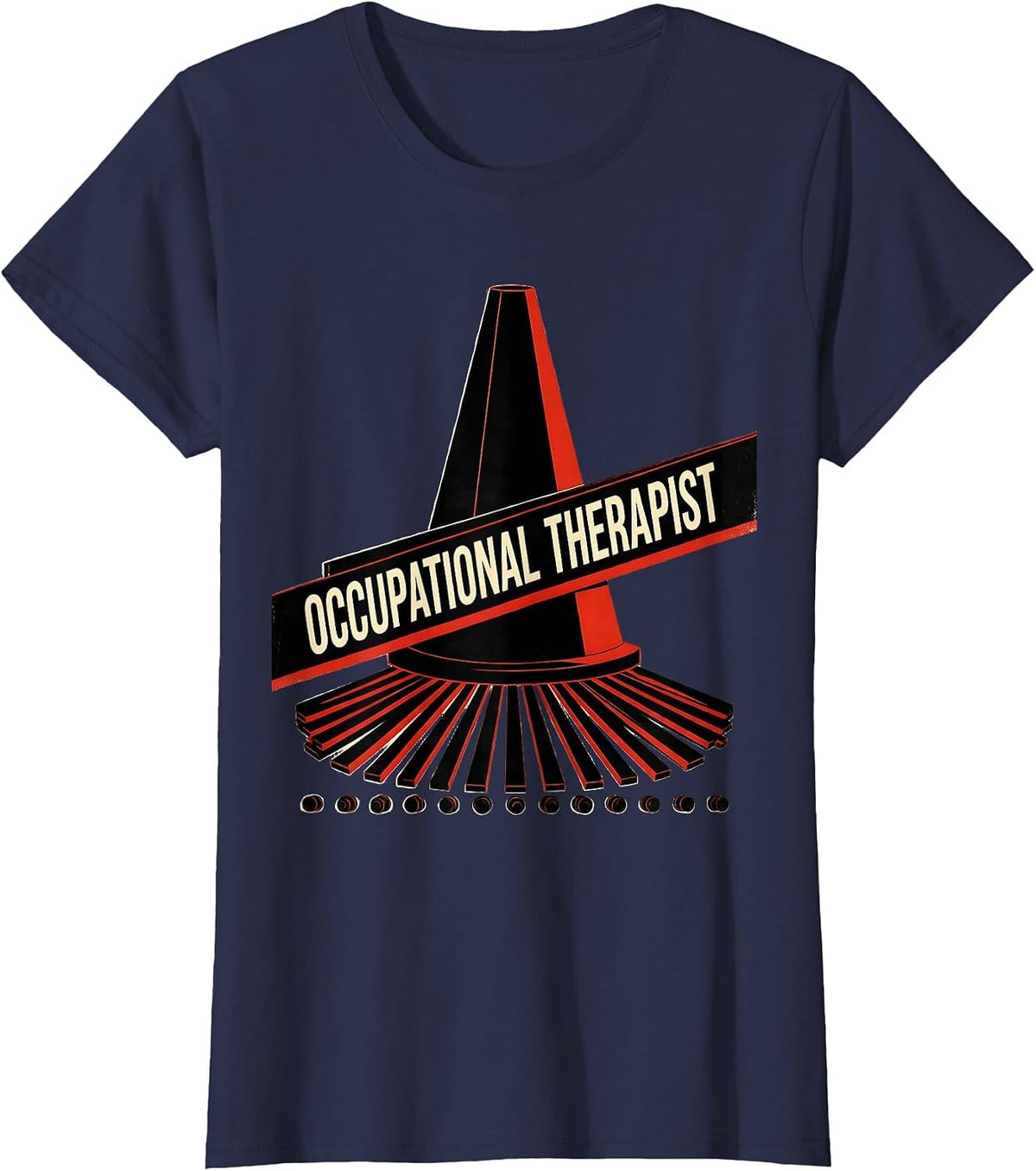 Women's Occupational Therapist Constructivist Poster OT Work Pride T-Shirt - Navy Blue