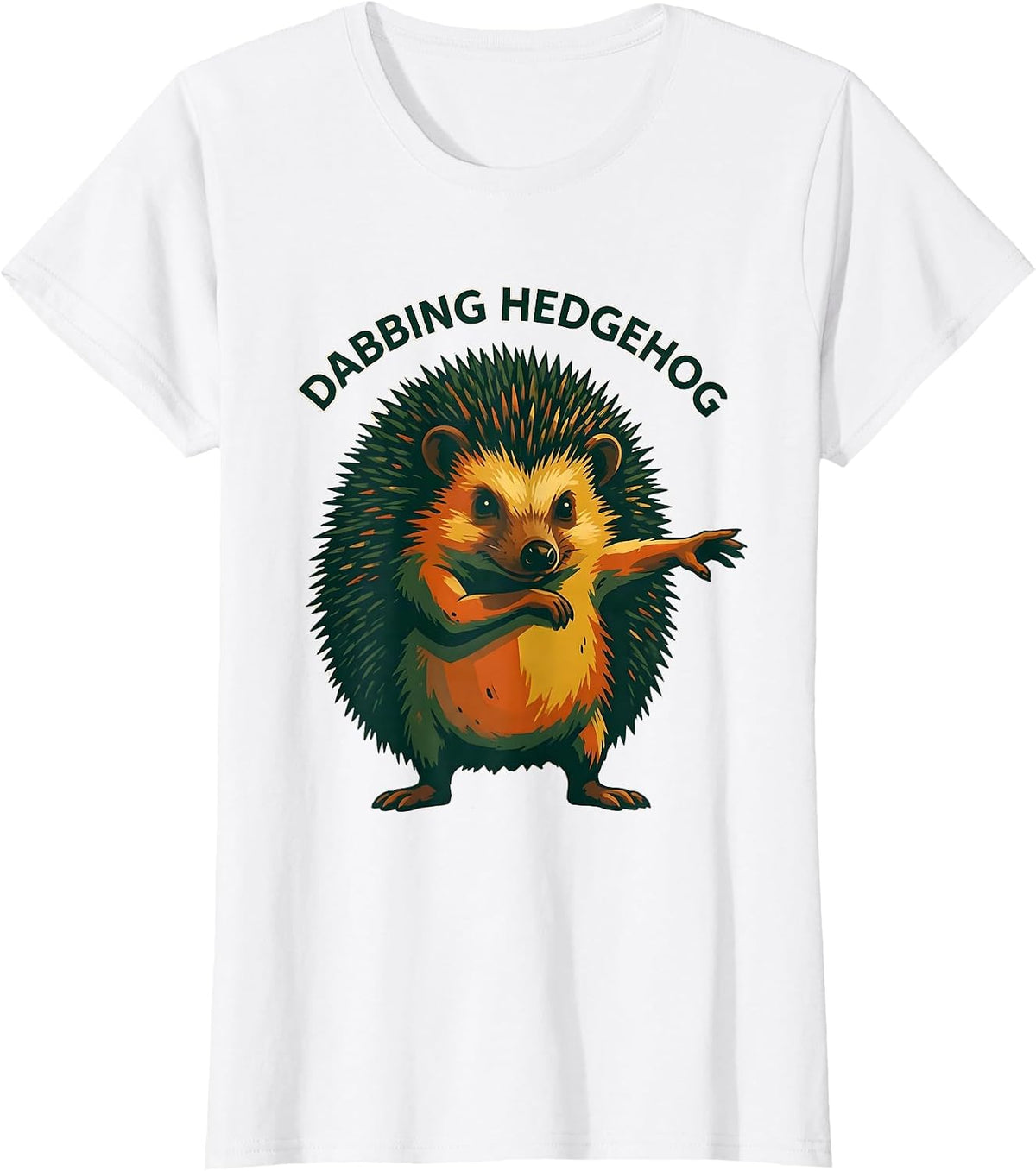 Dabbing Hedgehog Funny Animal Mascot Youth Kids Gift T-Shirt - White
